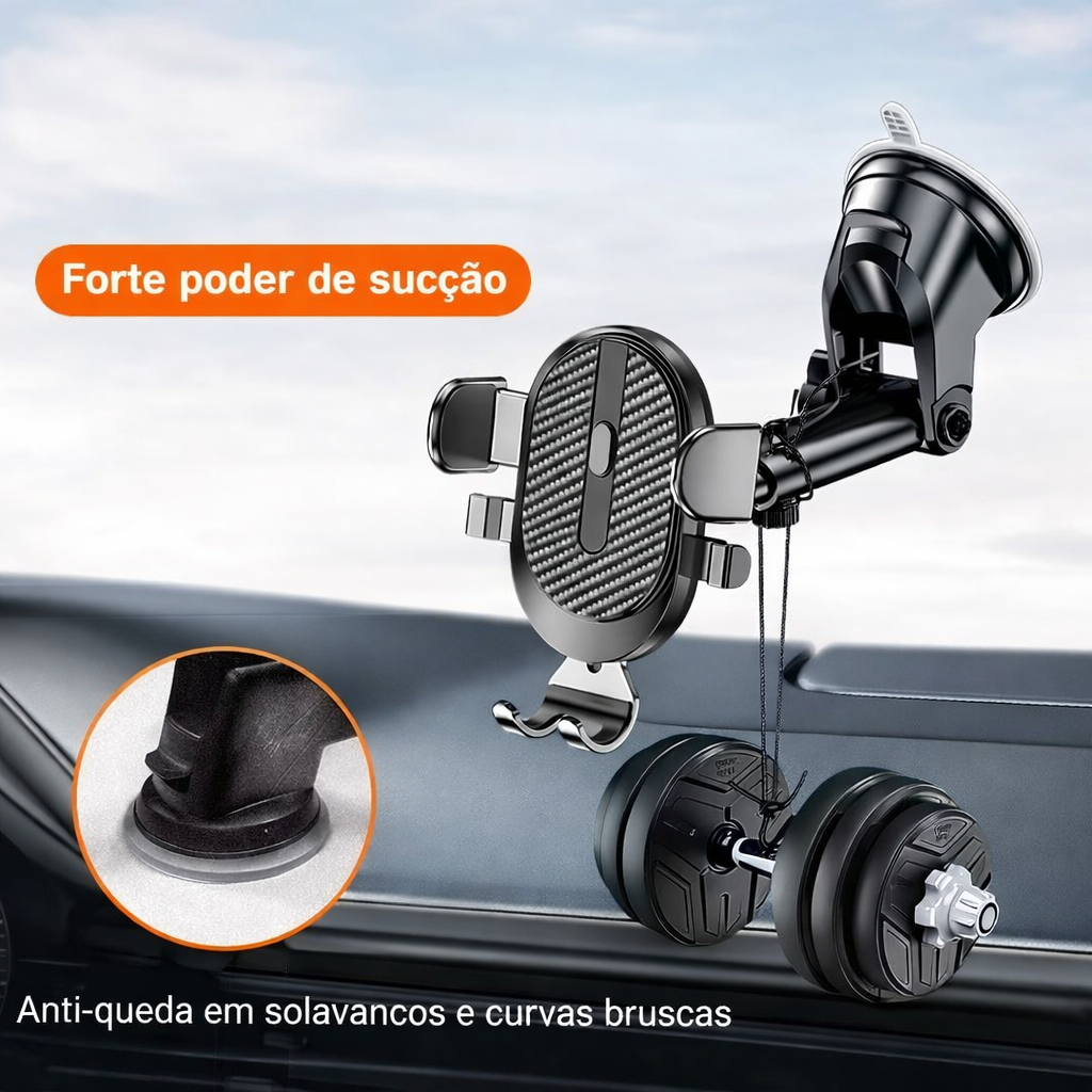 Suporte Veicular Universal 360° para Celular – Ventosa Reforçada
