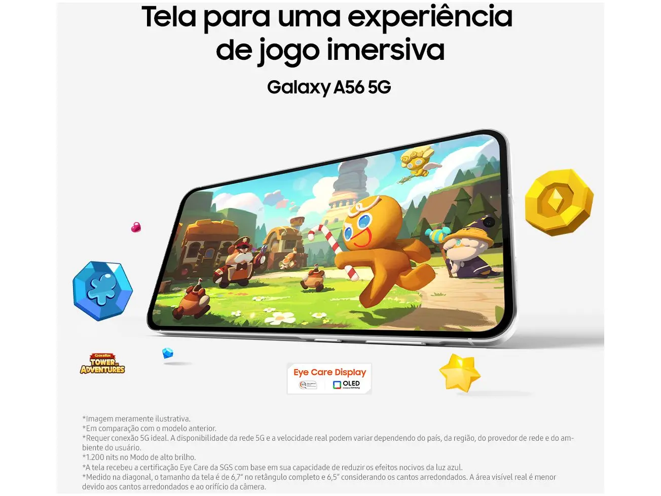 Smartphone Samsung Galaxy A56 128GB 5G 8GB RAM 6,7" Câm Tripla + Selfie 12MP